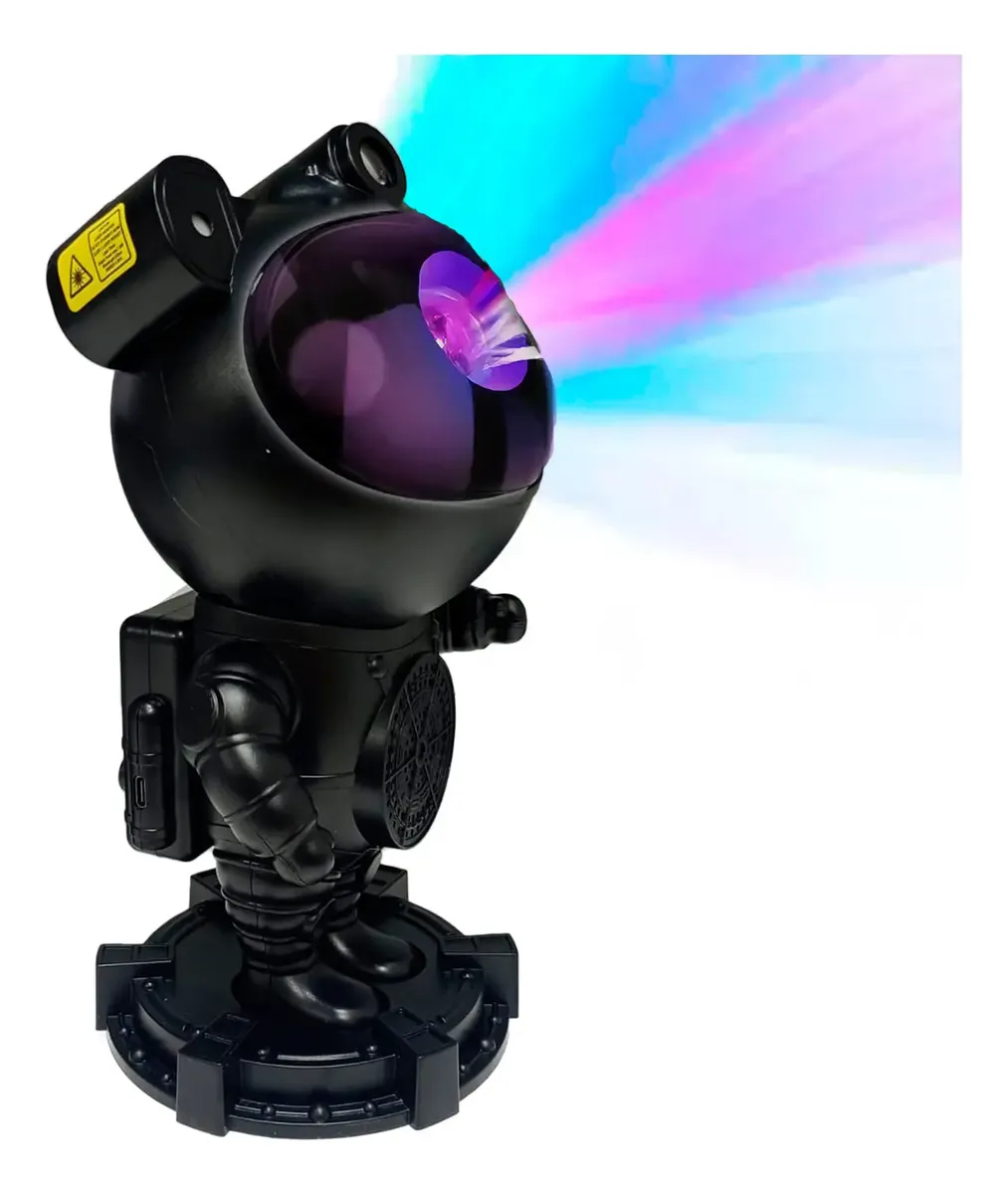 Parlante Bluetooth Proyector De Galaxia Astronauta Negro