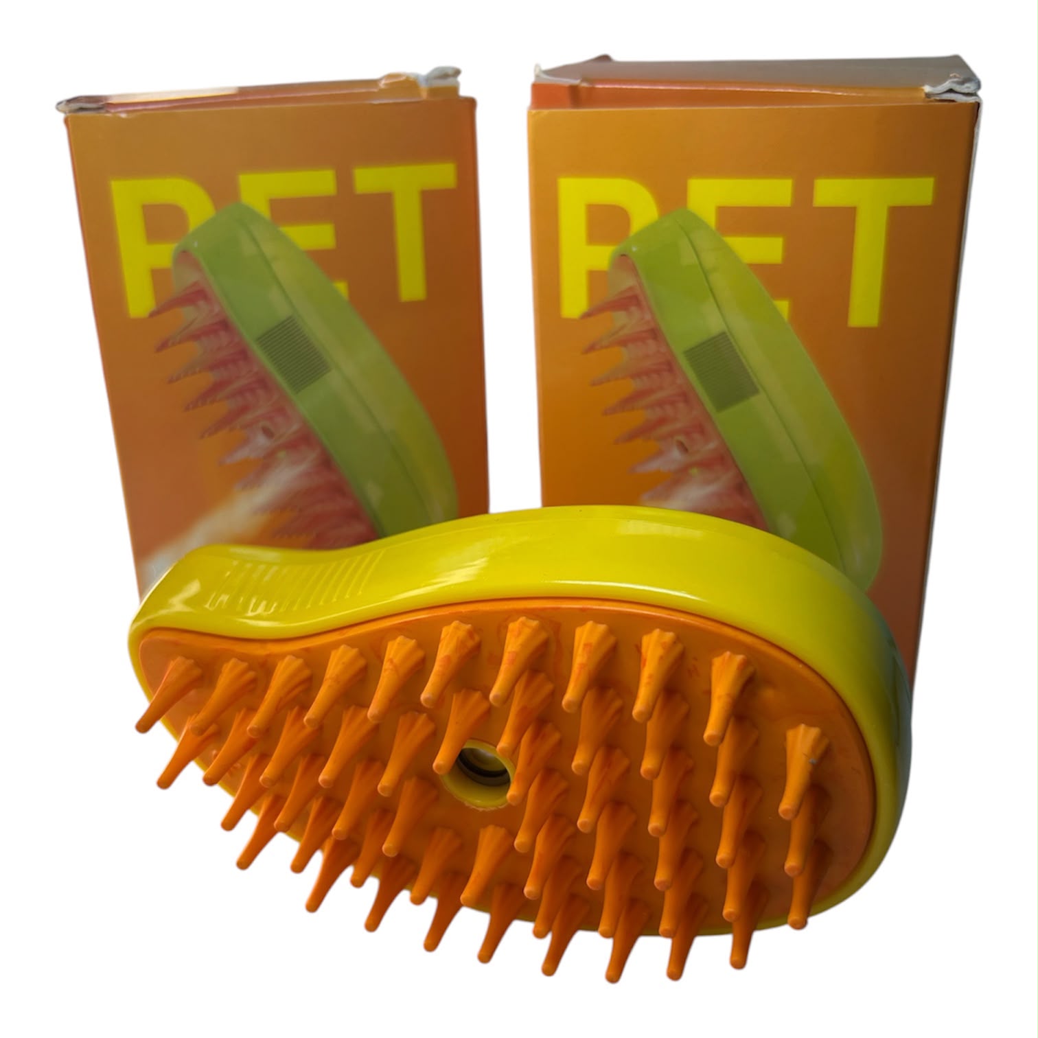 Cepillo De Vapor 3 En 1 Masaje Autolimpieza Peine Para Gatos Color Verde lima - Imagen 2